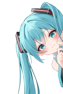 Hatsune Miku peeking from right side of this element